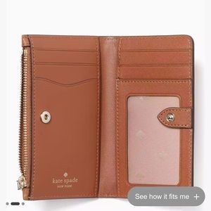 Kate spade Leila Small Slim Bifold Wallet in warm gingerbread